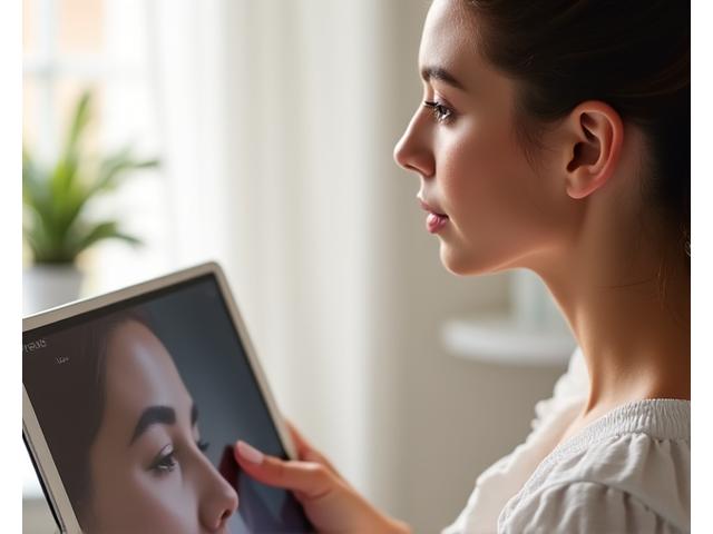 A woman consulting with a skincare expert online, showing a personalized approach to beauty.